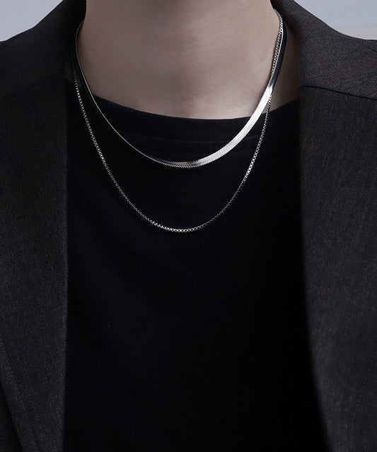 Boutique Silk Stainless Steel Two Piece Set Necklace