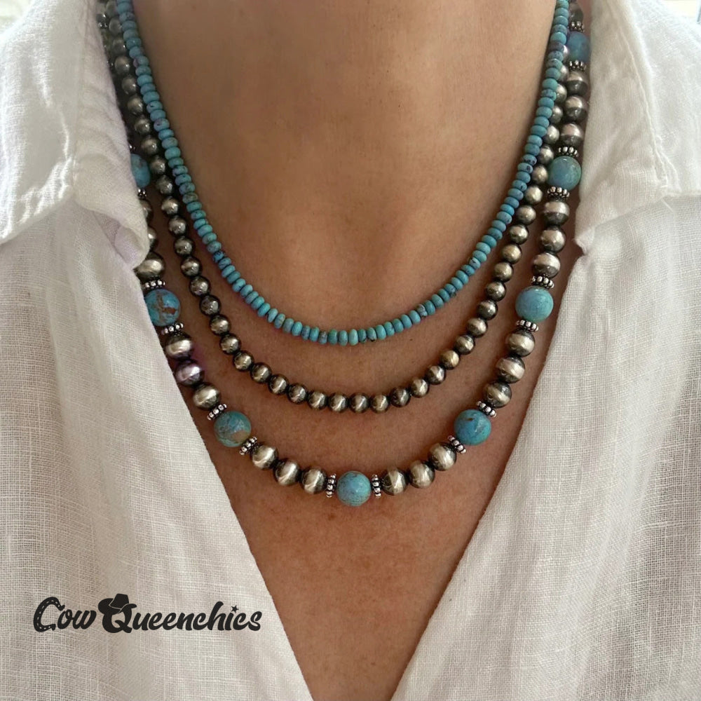 Navajo Turquoise Triple Necklace Set