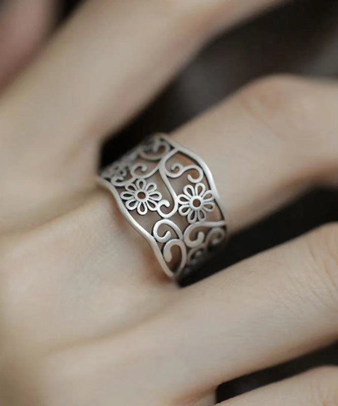 Silk Sterling Silver Hollow Out Rings