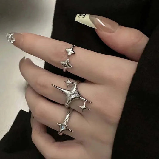 Unpredictable Cross Star Gothic Ring