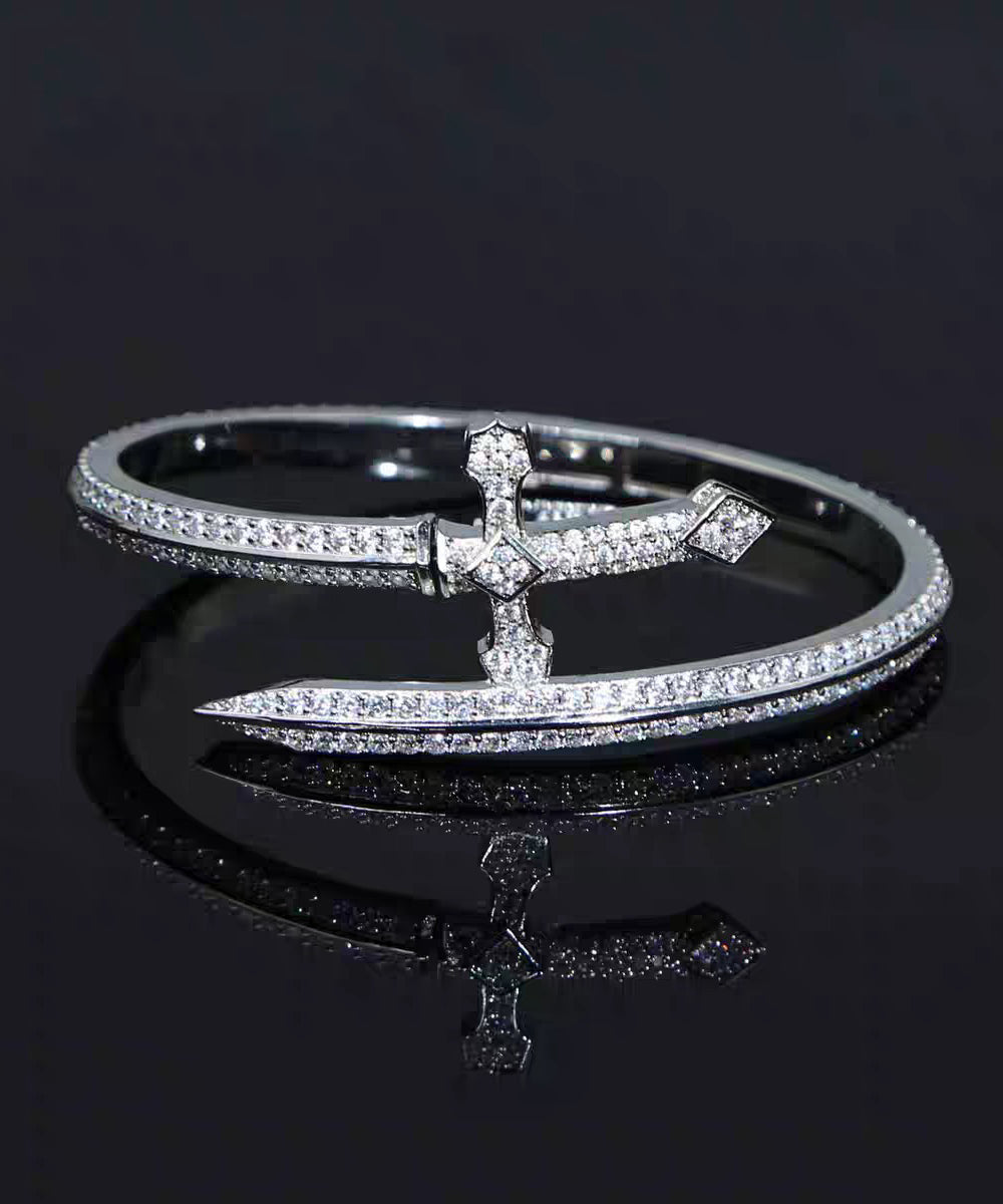 Silk Sterling Silver Zircon Sword of Justice Bracelets