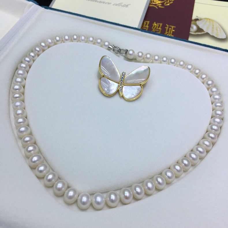 8-9mm Classic Freshwater Near-round Pearl Jewelry Set (3 Pieces)