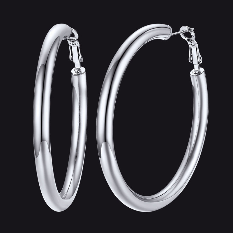 Chunky 5mm Hoop Earrings With Lobster Clasp for