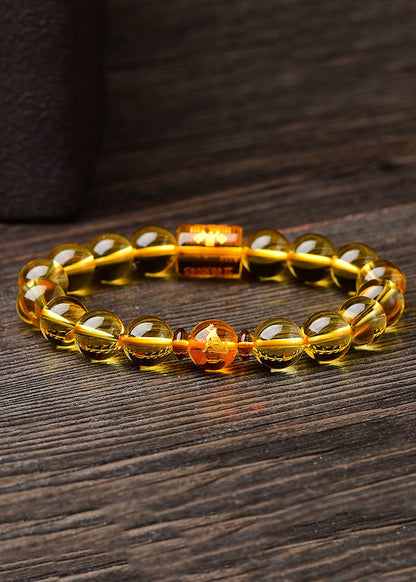 Art Yellow Crystal Buddha Beads Bracelet
