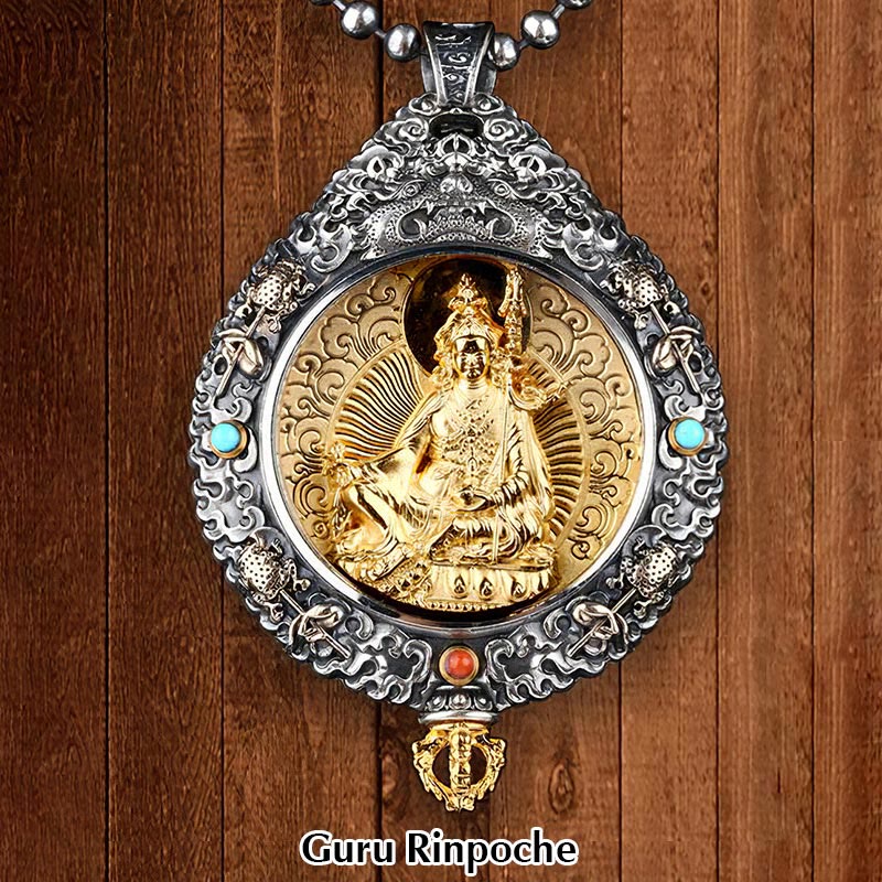 Buddha Stones Chinese Zodiac Natal Buddha Thangka Nine Palaces Eight Diagrams Wealth Rotatable Necklace Pendant