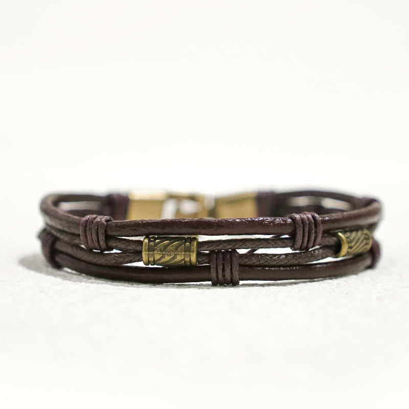 Copper Leather Spiritual Bracelet for Healing & Balance