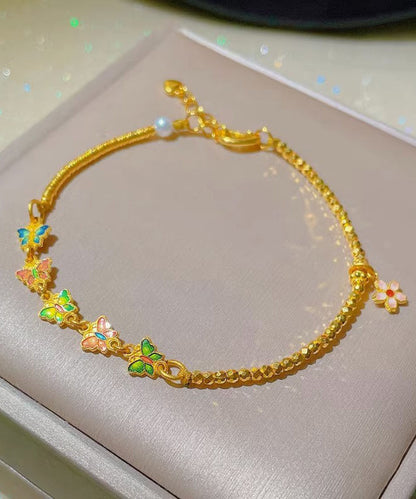 Gold Ancient Gold Cloisonne Charm Bracelet