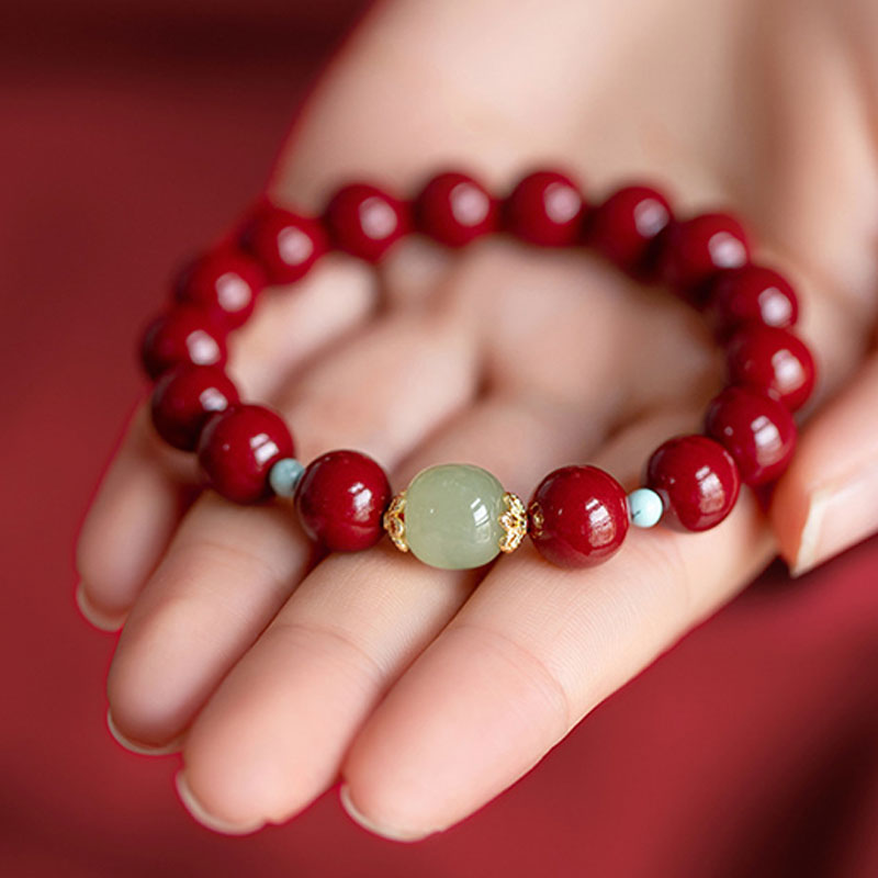 Cinnabar Green Aventurine Bracelet 8mm for Luck & Calm