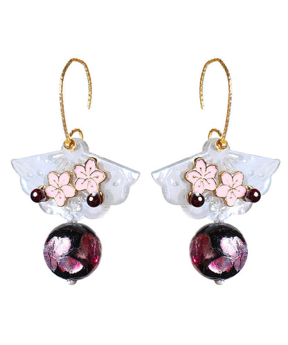 Lotus Root Powder Coloured Glaze Drop Earrings