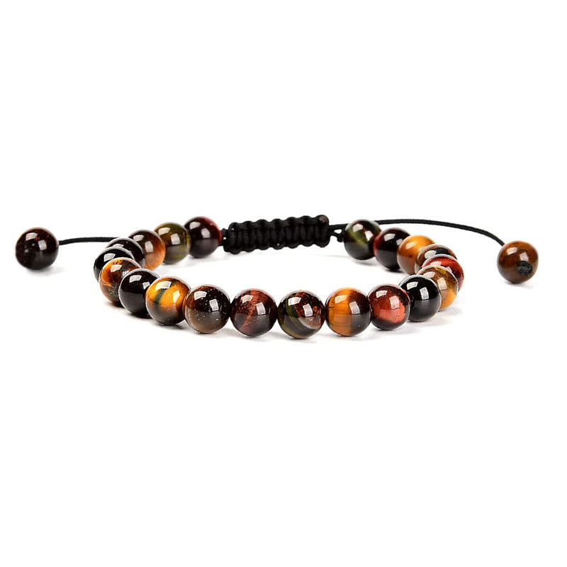 Buddha Stones Natural Healing Power Gemstone Crystal Beads Adjustable Macrame Bracelet