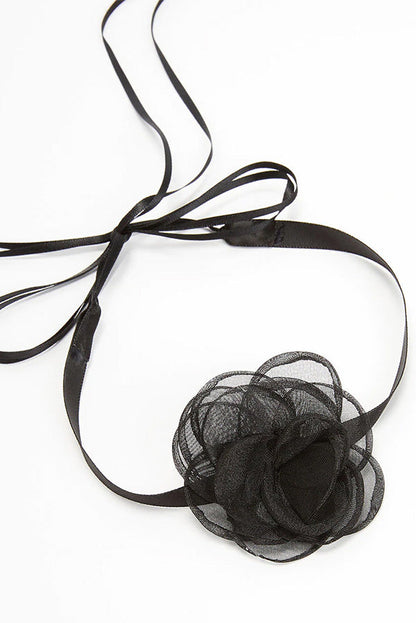 Sacred Flower Ribbon Choker Necklace