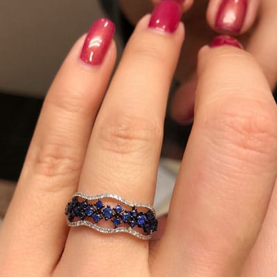 Mystic Vines Blue Zircon Ring