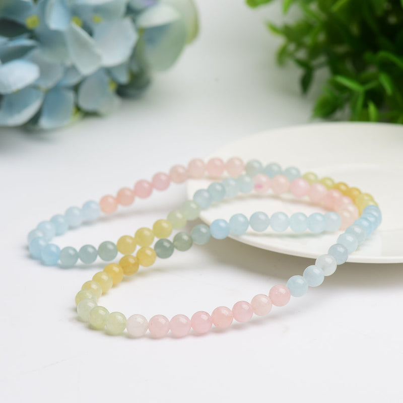 6mm Morganite Healing Bracelet for Spiritual Protection