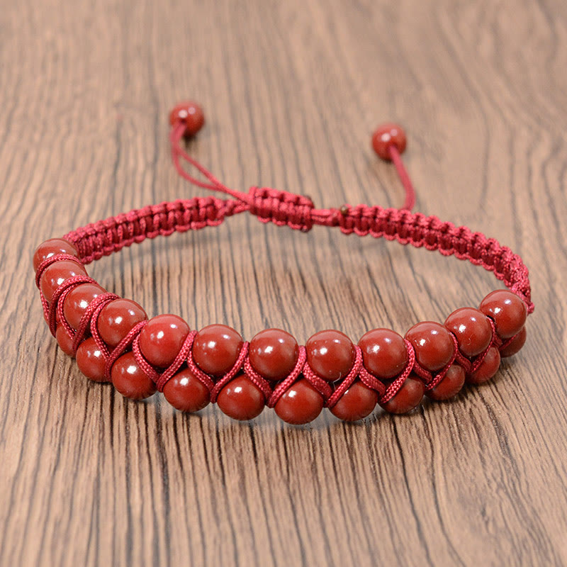 6mm Tiger Eye and Cinnabar Bracelet