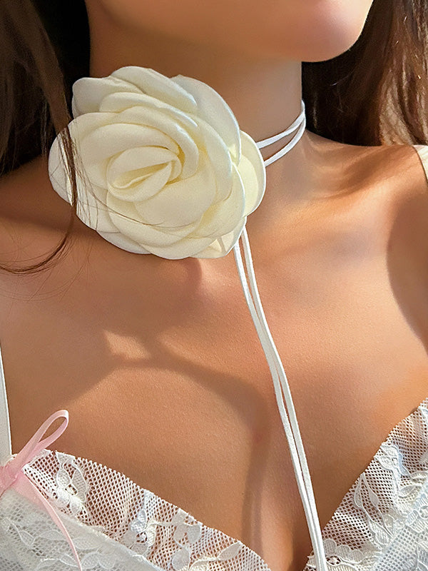 Flower Shape Lace-up Dainty Necklace Necklaces Accessories