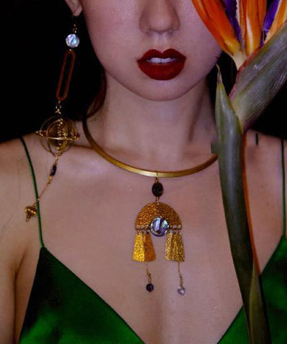 Gold Copper Crystal Zircon Choker