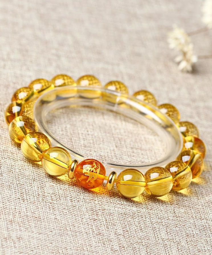 Skinny Yellow Crystal the Twelve Chinese Zodiac Signs Bracelet