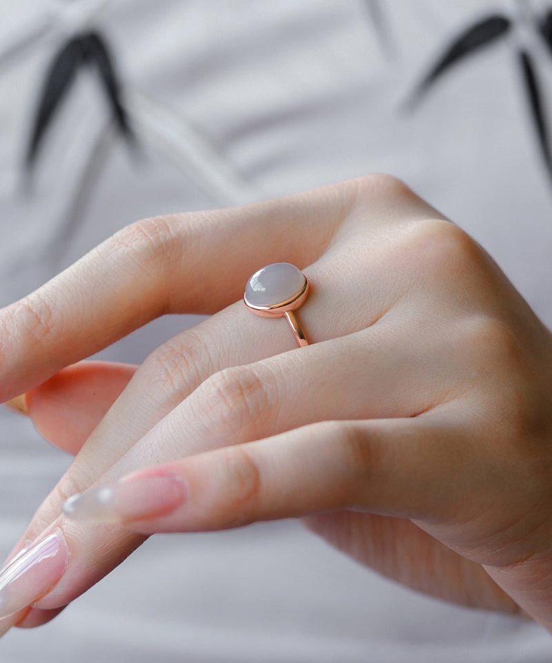 Gold Sterling Silver Overgild Jade Rings