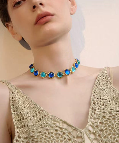 New Original Metal Gemstone Choker
