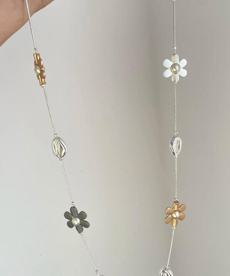 Rainbow Metal Alloy Zircon Gratuated Bead Necklace