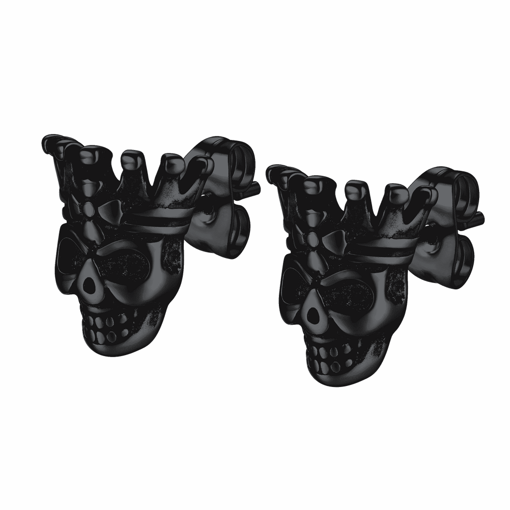Punk Crown Skull Stud Earrings for Halloween Gift