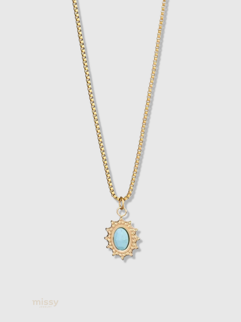 Rue Natural Stone Pendant Necklace