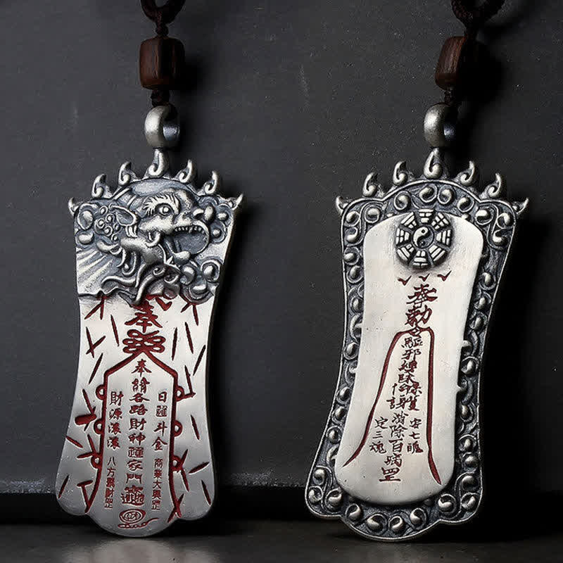 Buddha Stones Fengshui Bagua Pixiu Cinnabar Balance Necklace Pendant