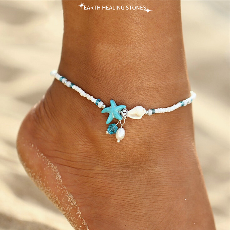 White Shell Starfish Anklet