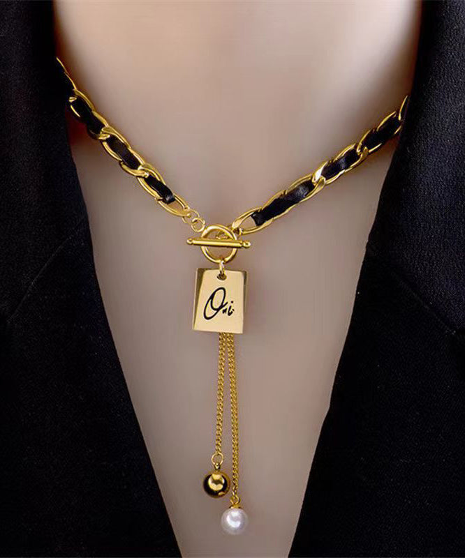 Diy Black Sterling Silver Overgild Pearl Pendant Necklace