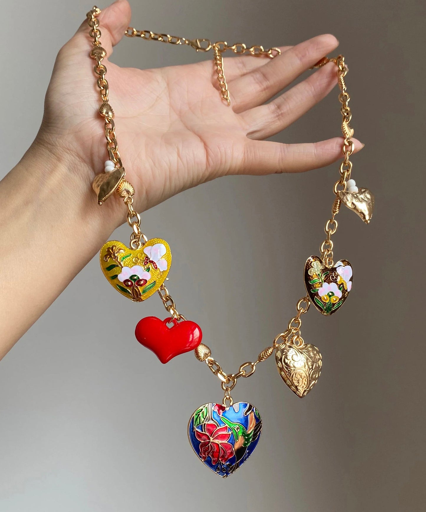 Rainbow Copper Alloy Love Pendant Necklace