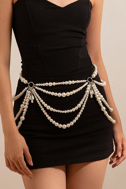 Holiday Style Faux Pearl Body Necklace