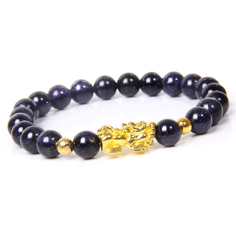 Buddha Stones Fengshui Lucky Pixiu Obsidian Wealth Bracelet