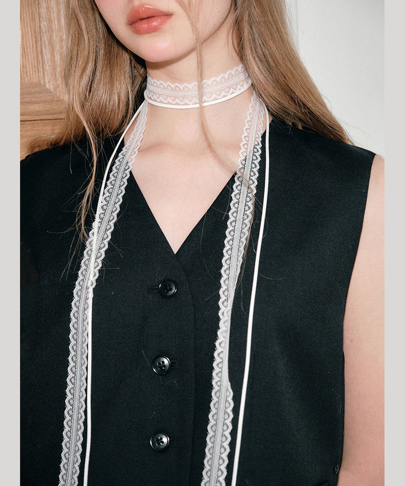 Modern White Lace Hollowed Out Scarves Necklace
