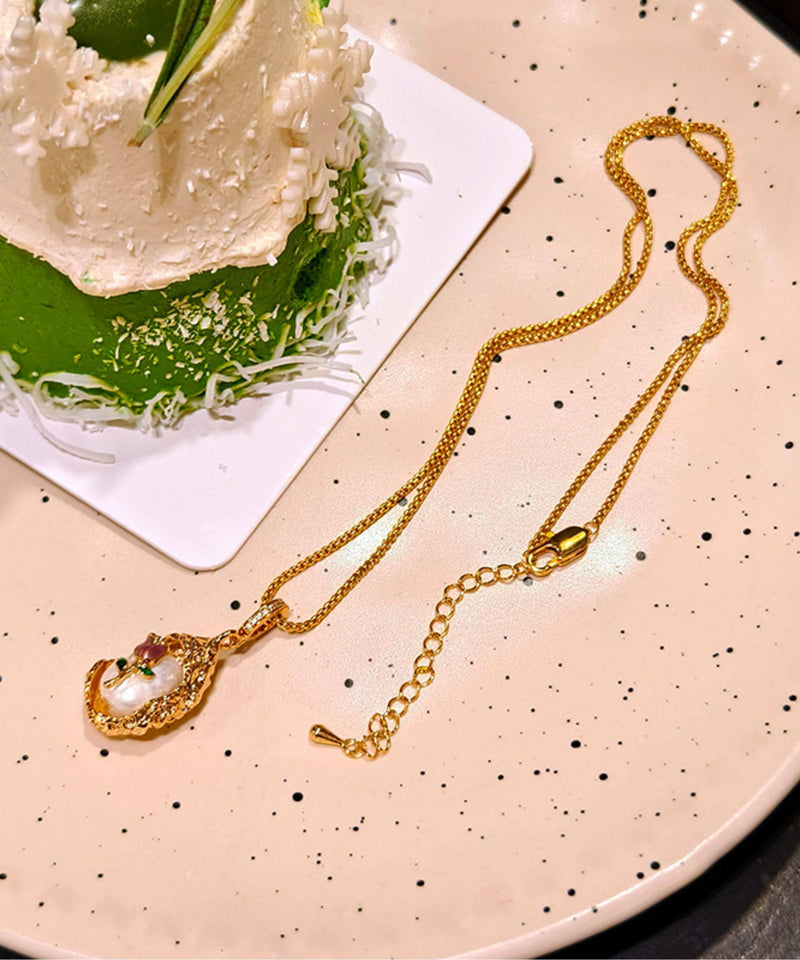 Golden Tulip Metal Monet's Garden Pendant Necklace