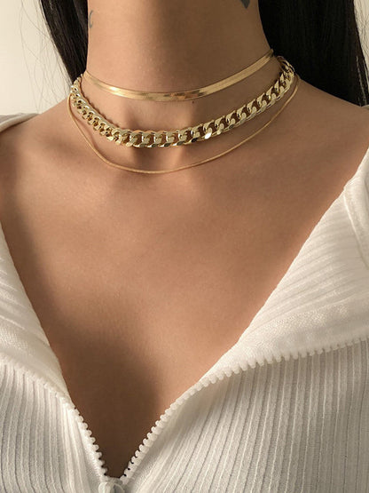 Chains Hollow Color Dainty Necklace Necklaces Accessories
