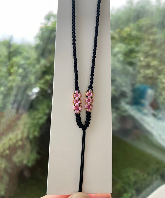 Handmade Black Weaving Pendant Necklace