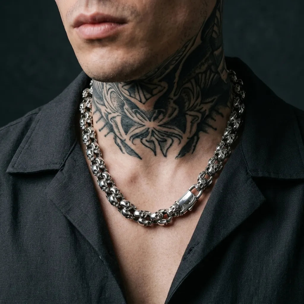 Memento Mori Skull Chain Necklace