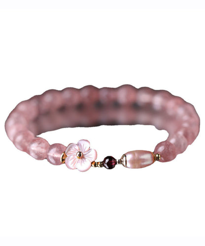 Fine Pink Alloy Crystal Chain Bracelet