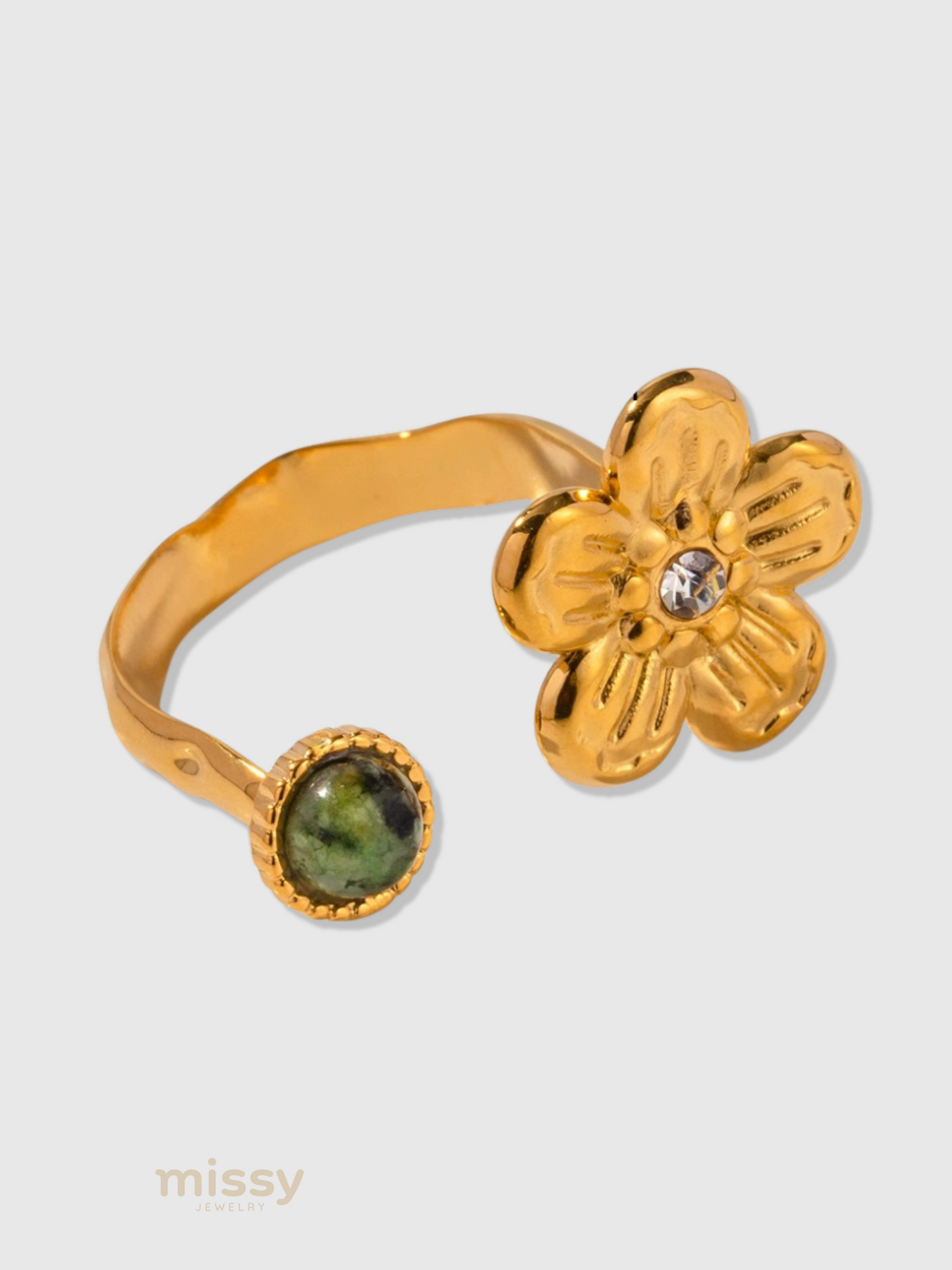Jocelynne Pearl Flower Ring