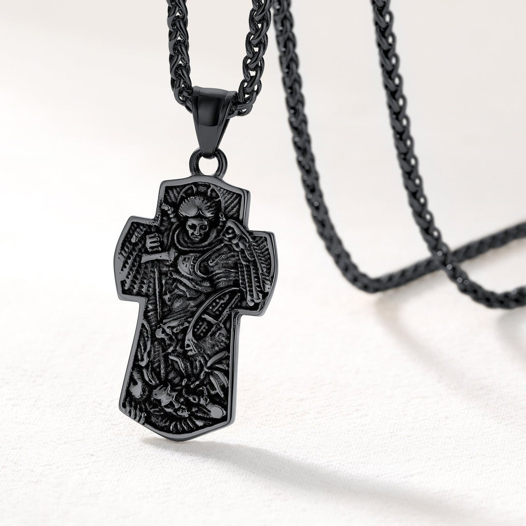 Archangel St. Michael Cross Necklace Protection Pendant