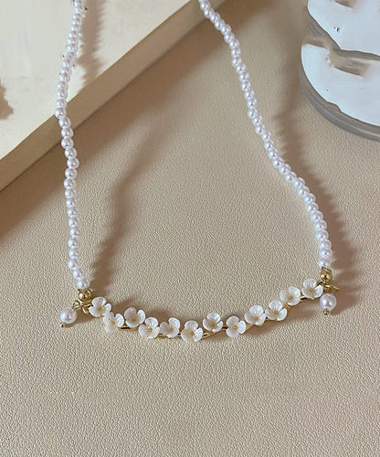 White Alloy Pearl Princess Necklace