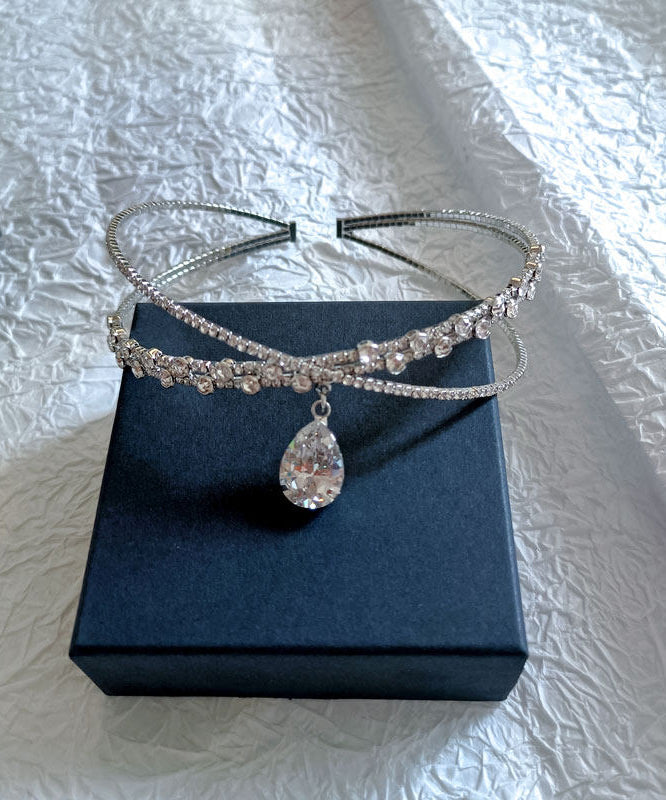 Silvery Sparkling Zircon Choker
