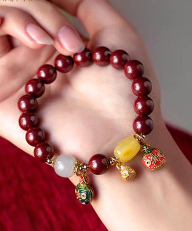 Mulberry Purple Gold Sand Swallowing Gold Beast Bracelet Charm Bracelet