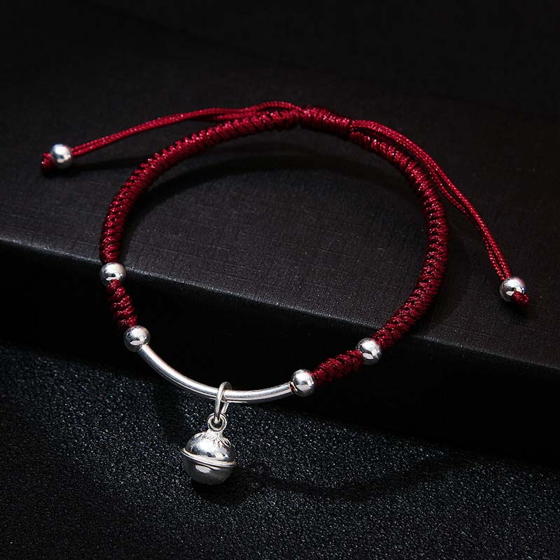 Red String Bell Bracelet for Protection & Luck