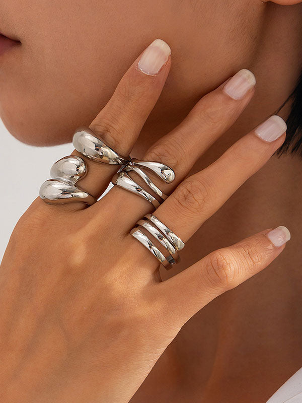 Geometric Color Rings Accessories