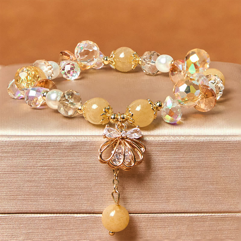 8mm Amethyst Citrine Pearl Shell Peace Bracelet for