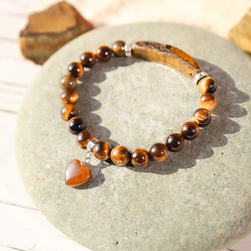 8mm Amethyst Healing Beads Love Heart Bracelet for Meditation