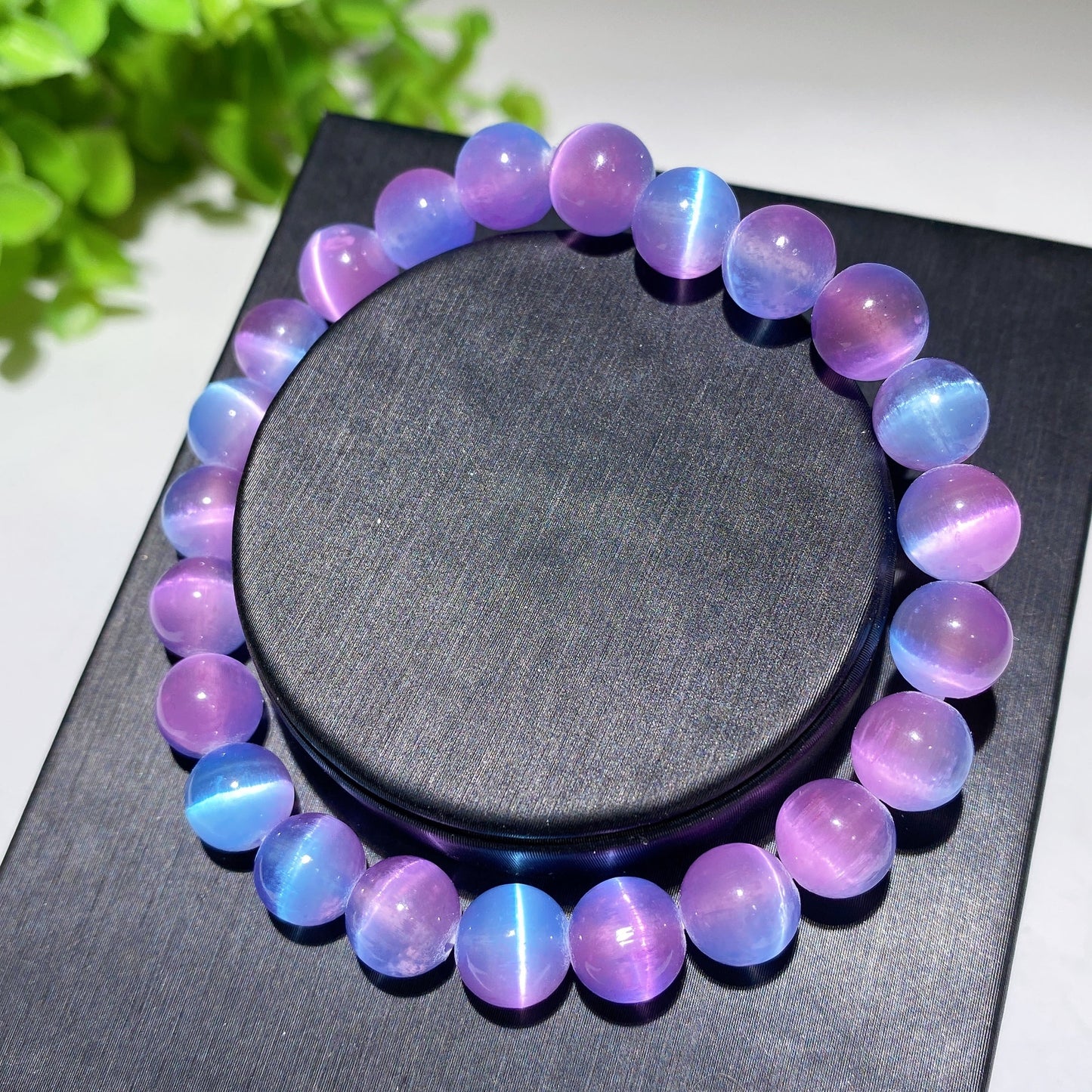 8mm Aura Selenite Spiritual Bracelet for Healing & Protection