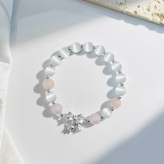 8mm Cat's Eye & Lavender Amethyst Amethyst Bracelet