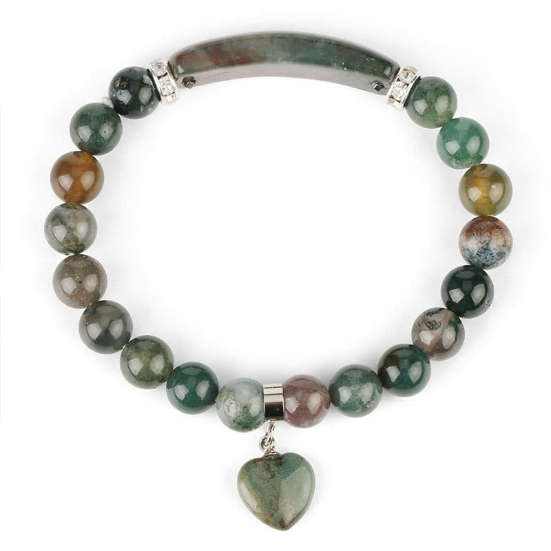 8mm Clear Quartz Love Heart Healing Bracelet for Balance